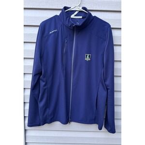 ZERO RESTRICTION Full Zip Sweater Shirt THE LINKS CLUB NEW YORK Size M Blue NGLA